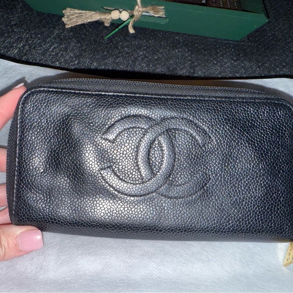CHANEL Handbags - Authentic CHANEL Black Leather Wallet